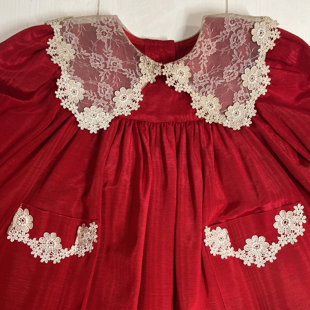 Storybook Heirloom Moire Toddler USA Made Dress - Picture 4 of 9